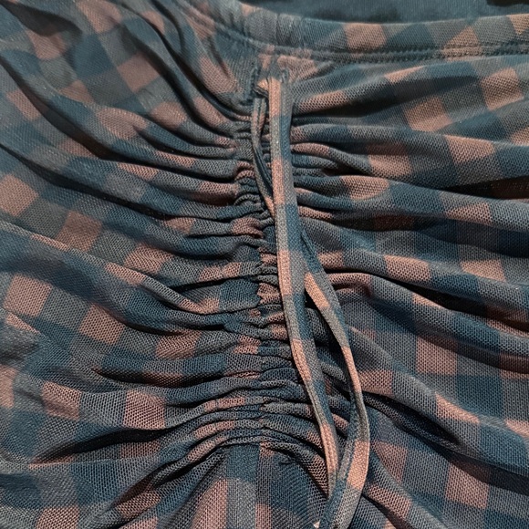 House of Harlow 1960 Asymmetrical Plaid Dress in Brown - Picture 8 of 9